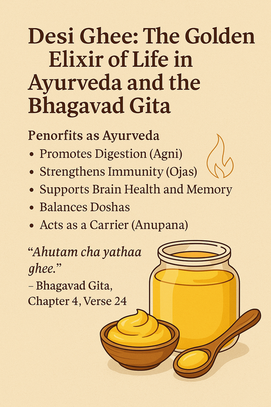 Desi Ghee: The Golden Elixir of Life in Ayurveda and the Bhagavad Gita