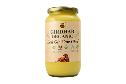 Girdhar Organic Desi Gir Cow Ghee – A2 Vedic Bilona Ghee | 100% Pure & Natural | 1L Glass Jar