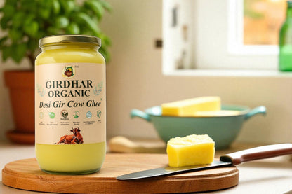 Girdhar Organic Desi Gir Cow Ghee – A2 Vedic Bilona Ghee | 100% Pure & Natural | 1L Glass Jar